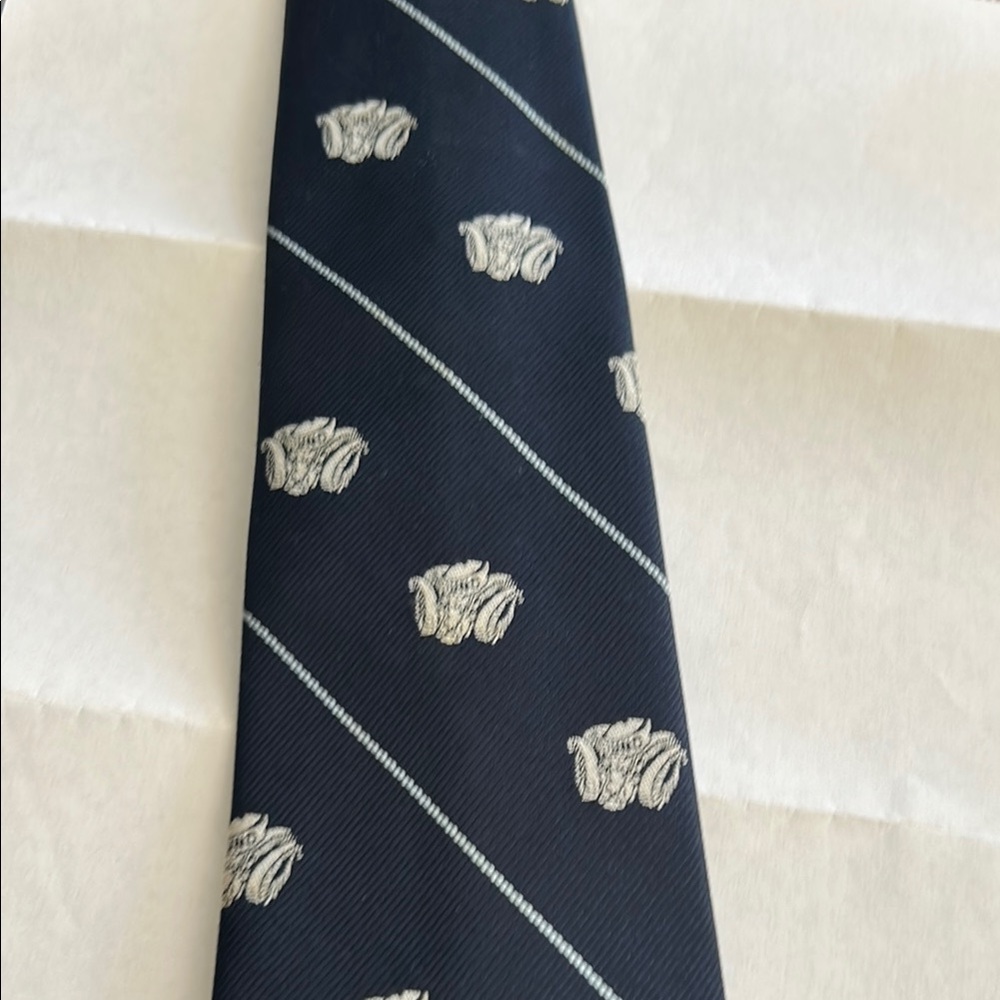 Navy Blue Patterned Men's Tie